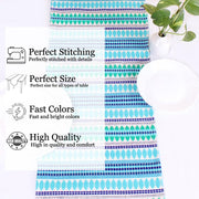 Aztec Blue Woven Fabric Table Runner with Tassel